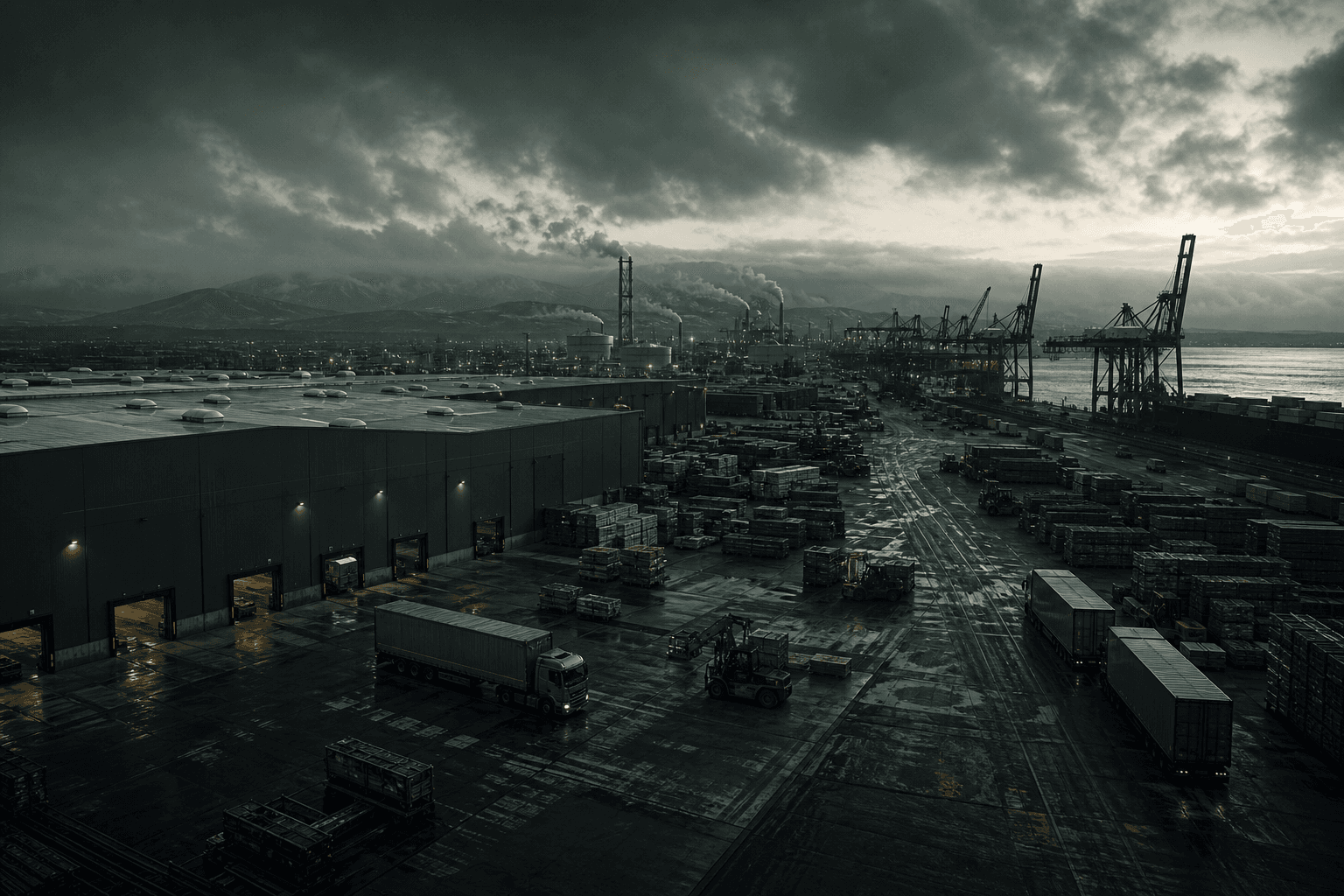 Industrial machinery and electronics in transit